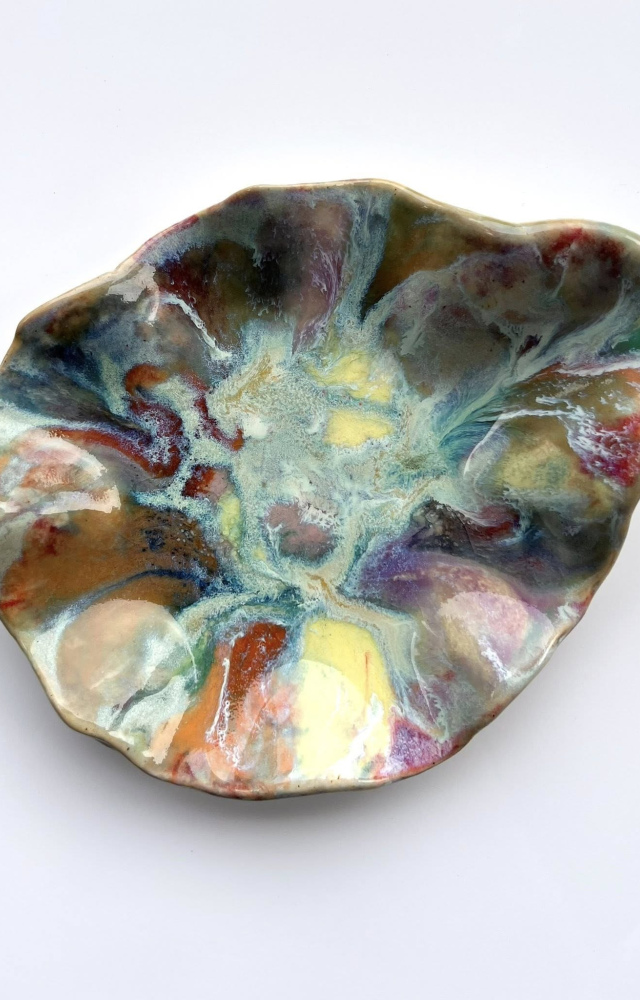 Colorful Stoneware Dish